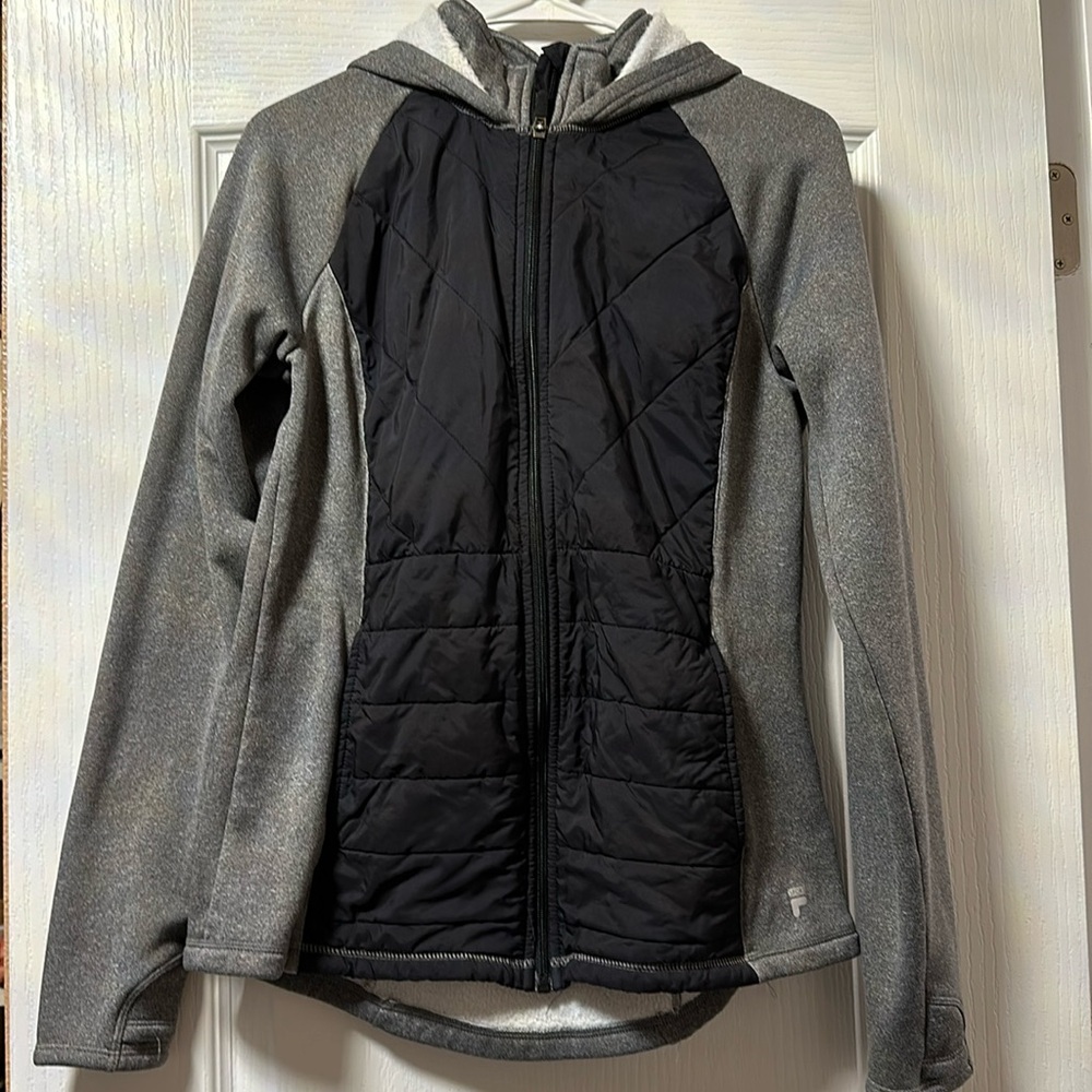 Fila sport fleece lines lightweight jacket with thumbhold sleeves size large